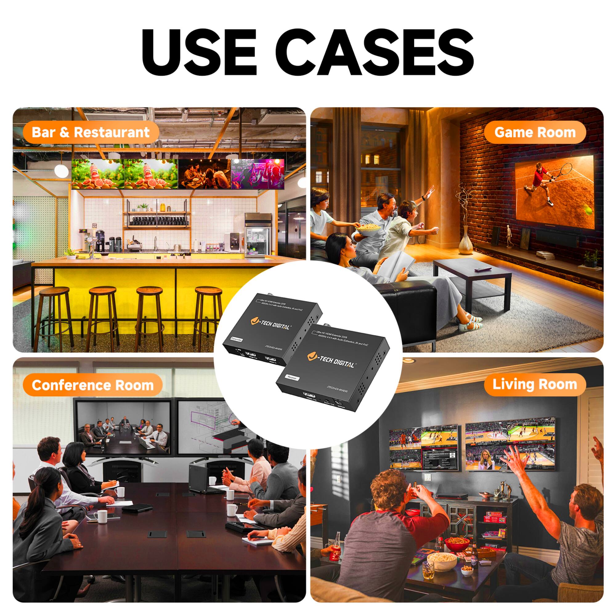 USE CASES

Bar & Restaurant

Game Room

Conference Room

Living Room

TECH DIGITAL
