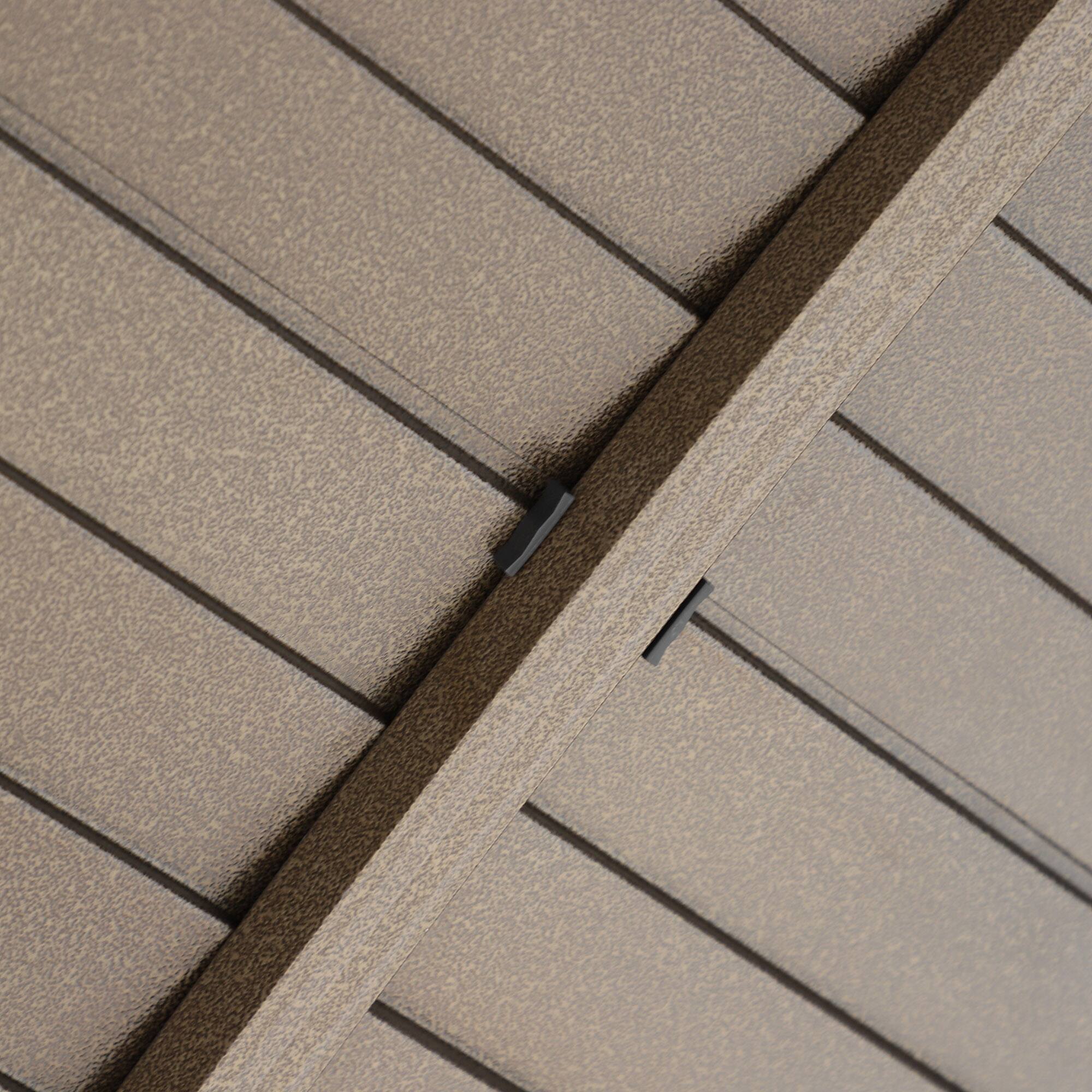 Alt View 8. Outsunny - 10' x 14' Hardtop Gazebo Canopy with Galvanized Steel Roof, Aluminum Outdoor Pavilion Gazebo with Top Hook, Netting - Brown.