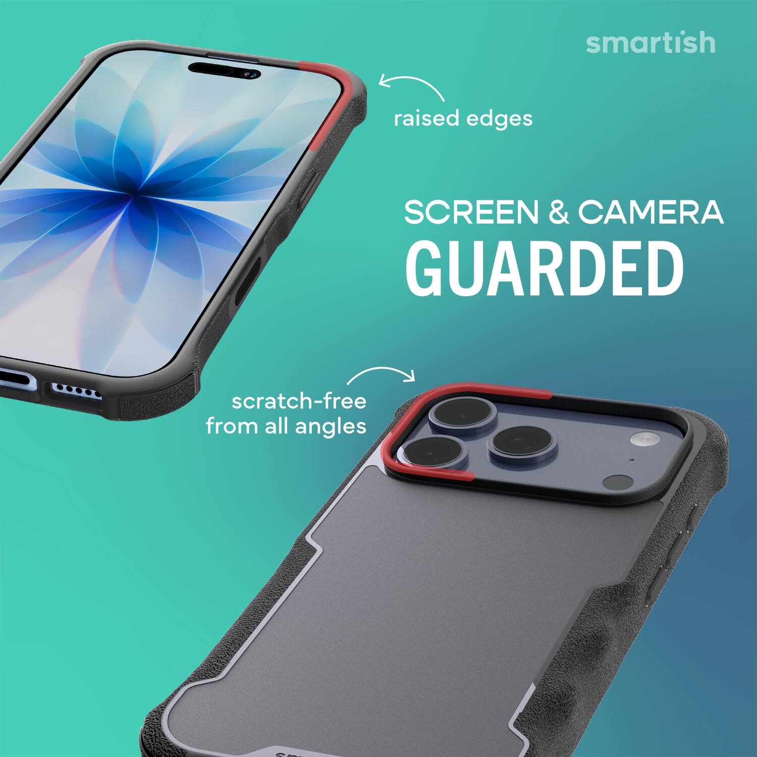 smartish  
raised edges  
SCREEN & CAMERA GUARDED  
scratch-free from all angles