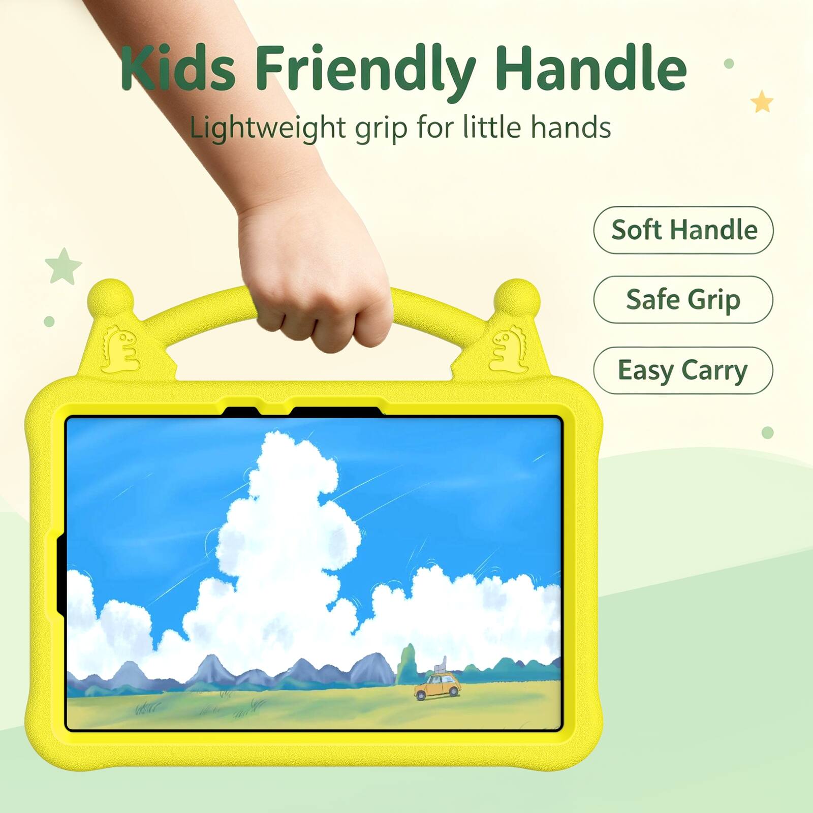 Kids Friendly Handle  
Lightweight grip for little hands  
Soft Handle  
Safe Grip  
Easy Carry
