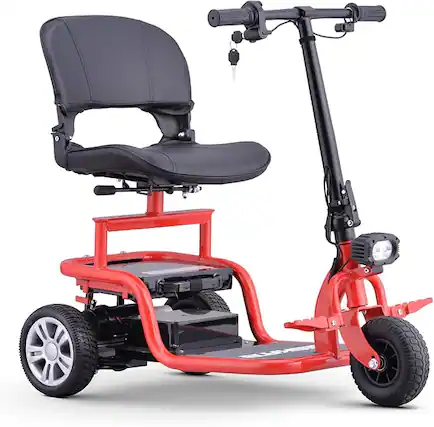 Front. Hover Heart - Mobility Scooter for Seniors and Adults, 3-Wheel Electric Scooter with Detachable Battery, Rotating Seat - Red.
