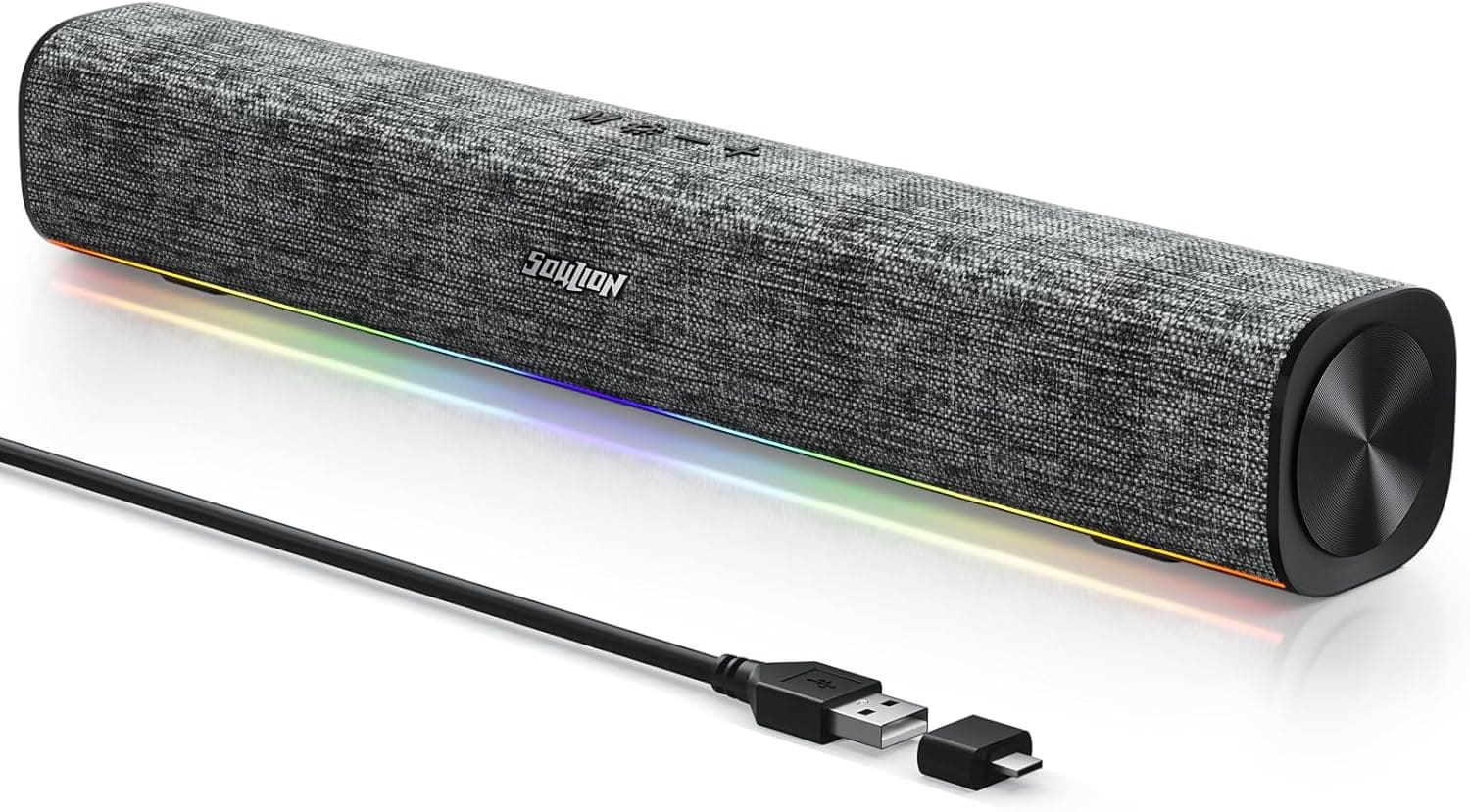 Stamp n Camp - SOULION R100 Bluetooth Computer Speakers with Dynamic LED Light, USB Plug & Play PC Switch Button, Clearly Sound for to - defualt