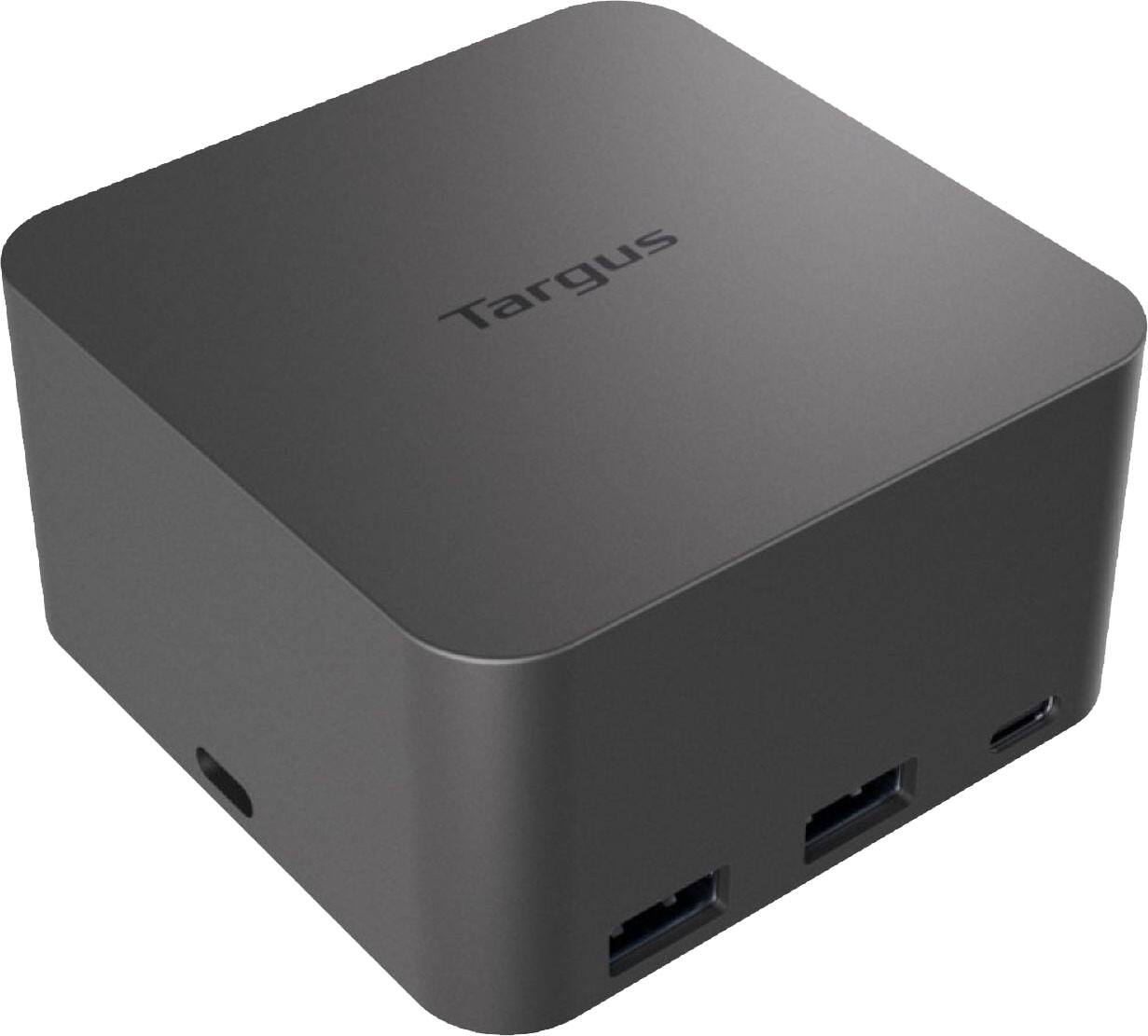 Angle. Targus - USB-C Alt. Mode Single Video 8K Mobile Dock with Built-In GaN Charger - Black.