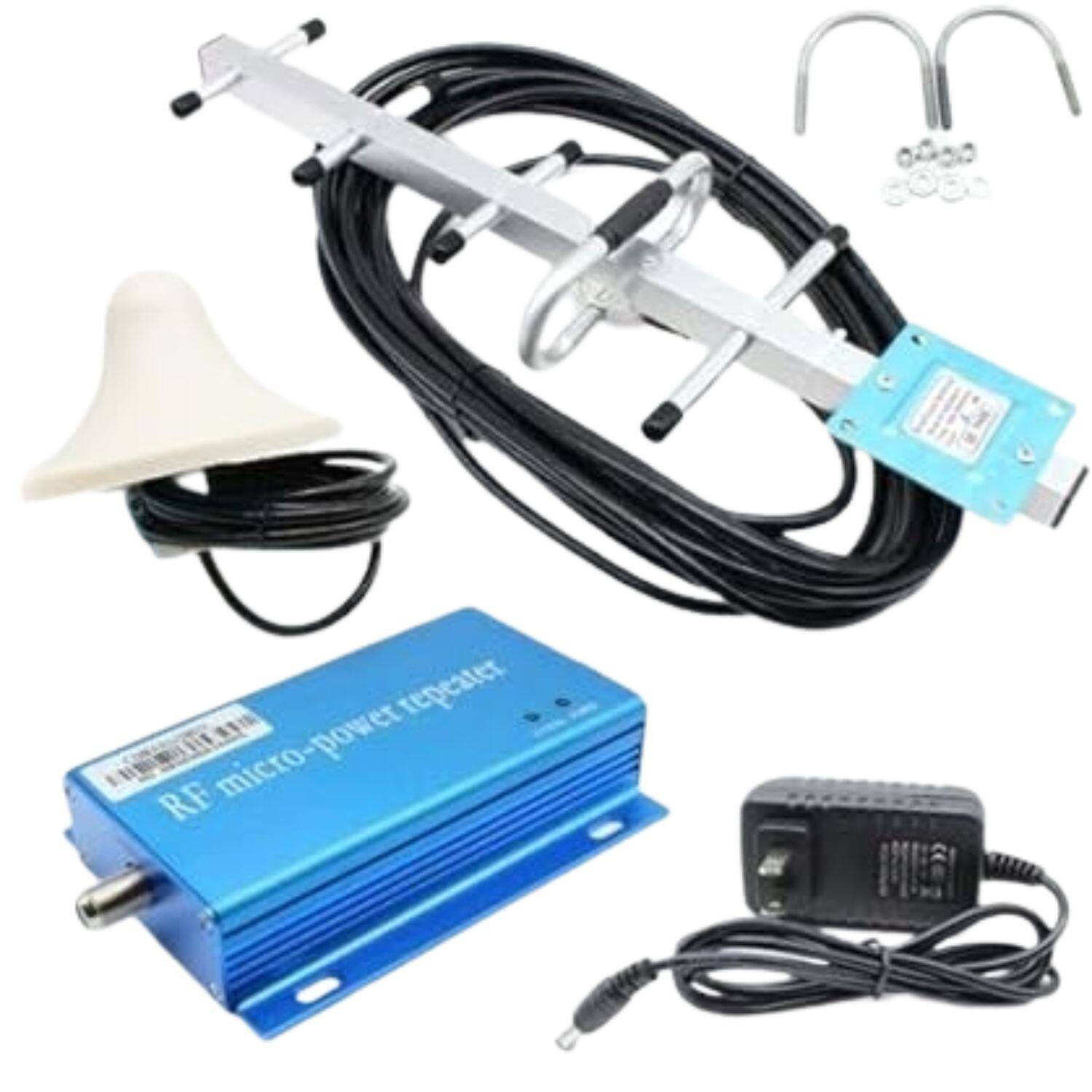 Stock Preferred - 850MHz Mobile Phone Signal Booster Repeater Amplifier Kit - Silver/Aluminum