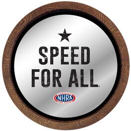 The Fan-Brand - NHRA Speed For All 20.25'' Barrel Top Framed Mirror Sign - Multicolor