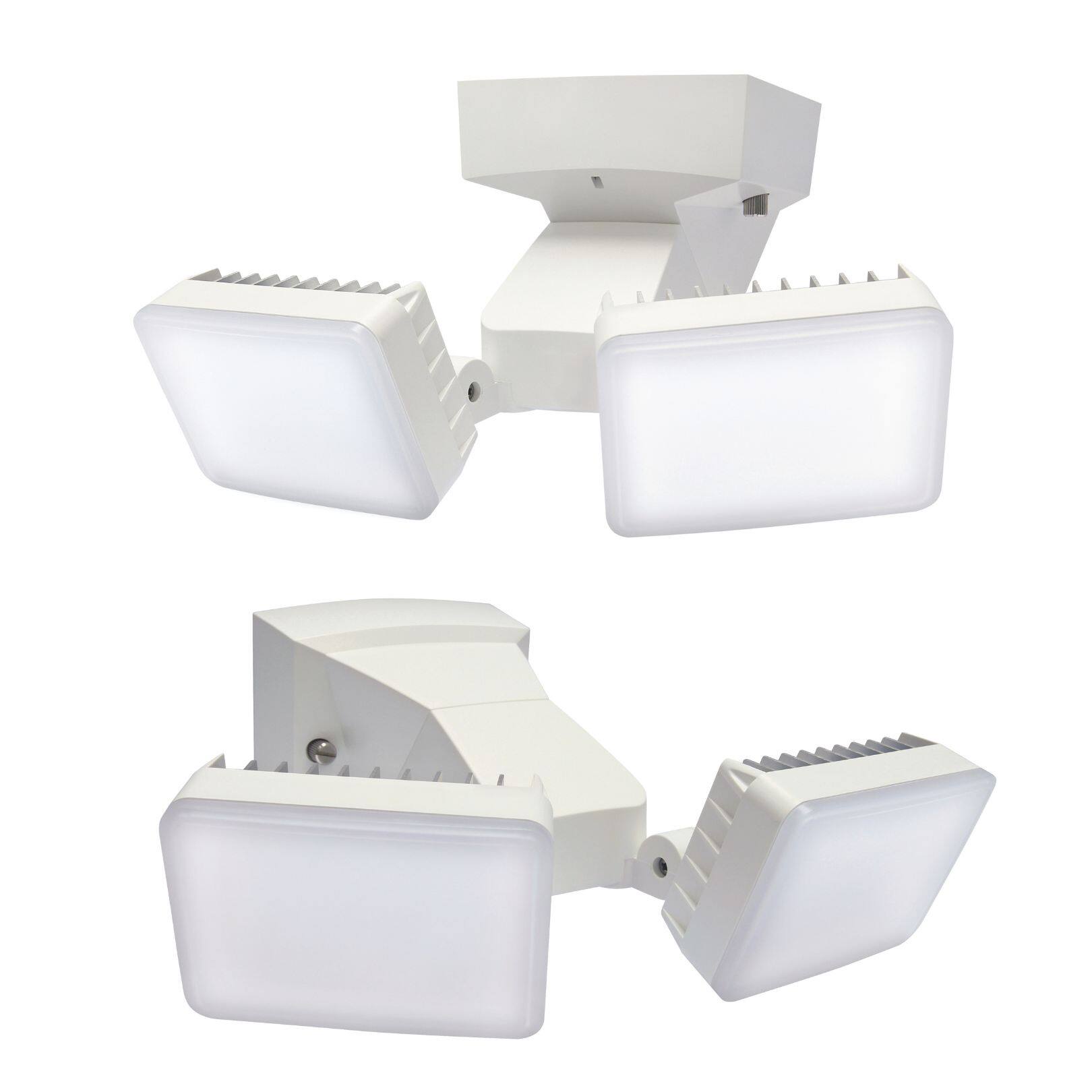 Alt View 4. IQ America - IQ America LED Outdoor Weatherproof Dusk-to-Dawn Security Flood Light w Timer 2100 Lumens Eave or Wall Mount WH - White.