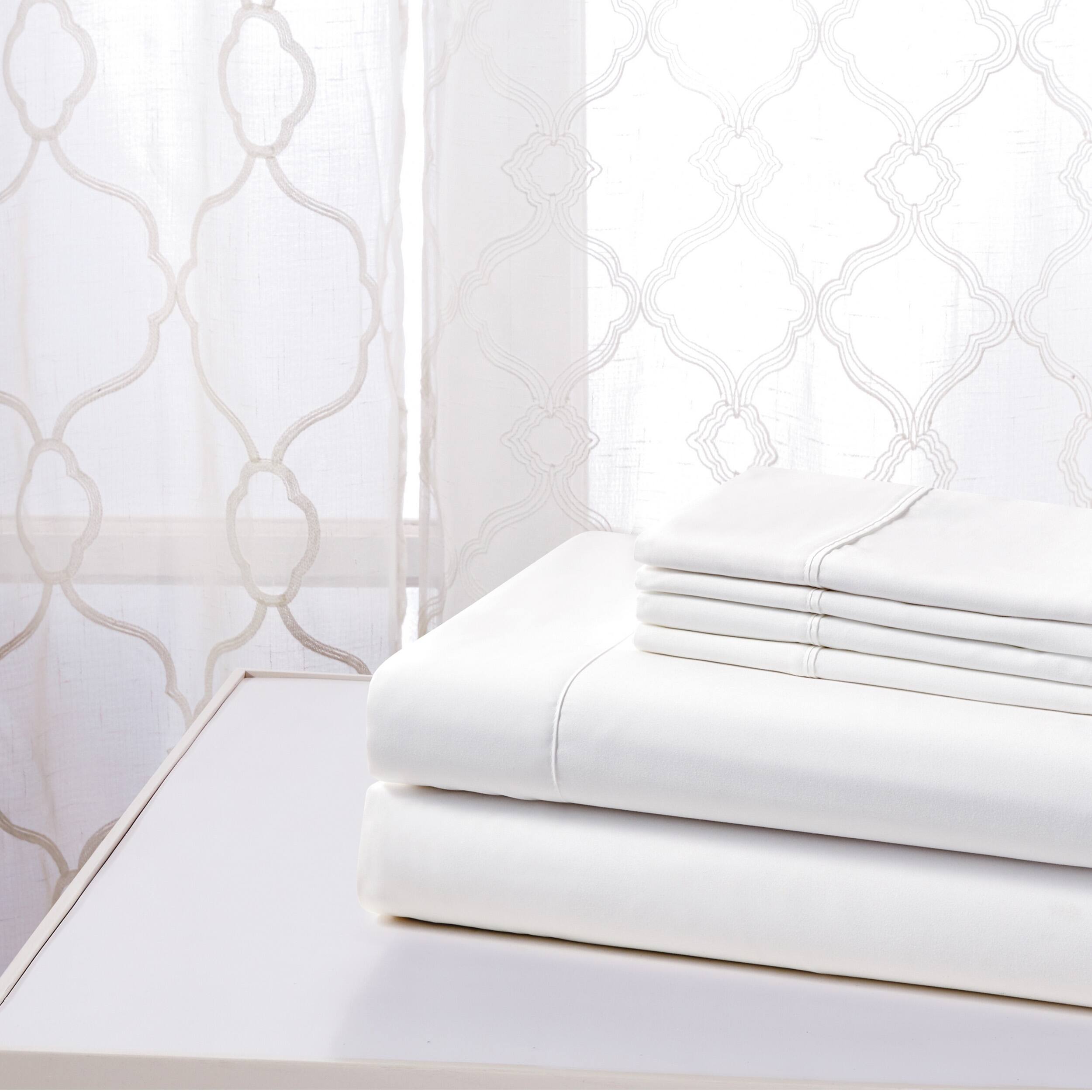 Back. Kathy Ireland - Kathy Ireland Cool Max 6 Piece Ultra Soft Sheet Set - White.