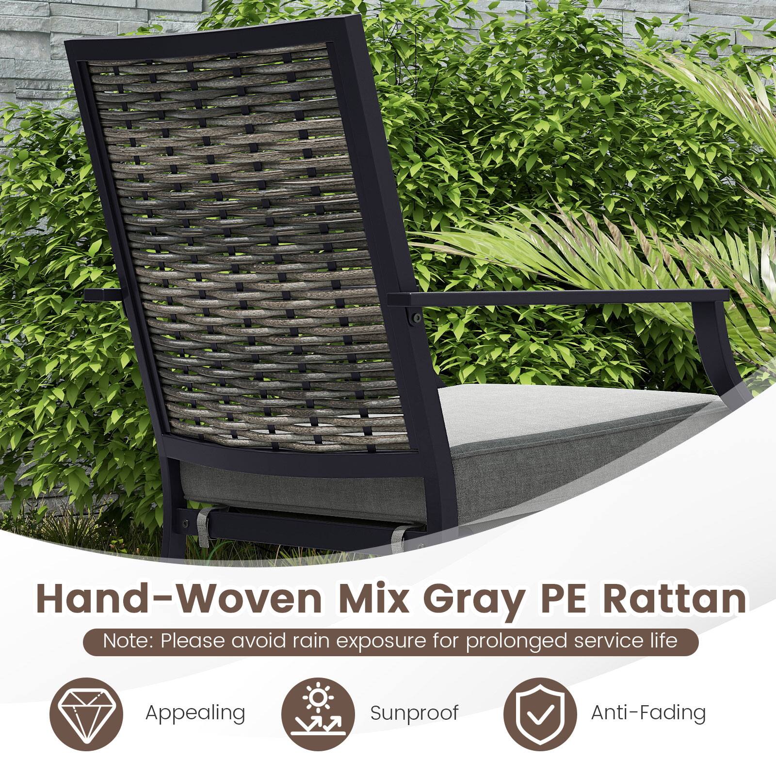 Hand-Woven Mix Gray PE Rattan

Note: Please avoid rain exposure for prolonged service life

Appealing
Sunproof
Anti-Fading