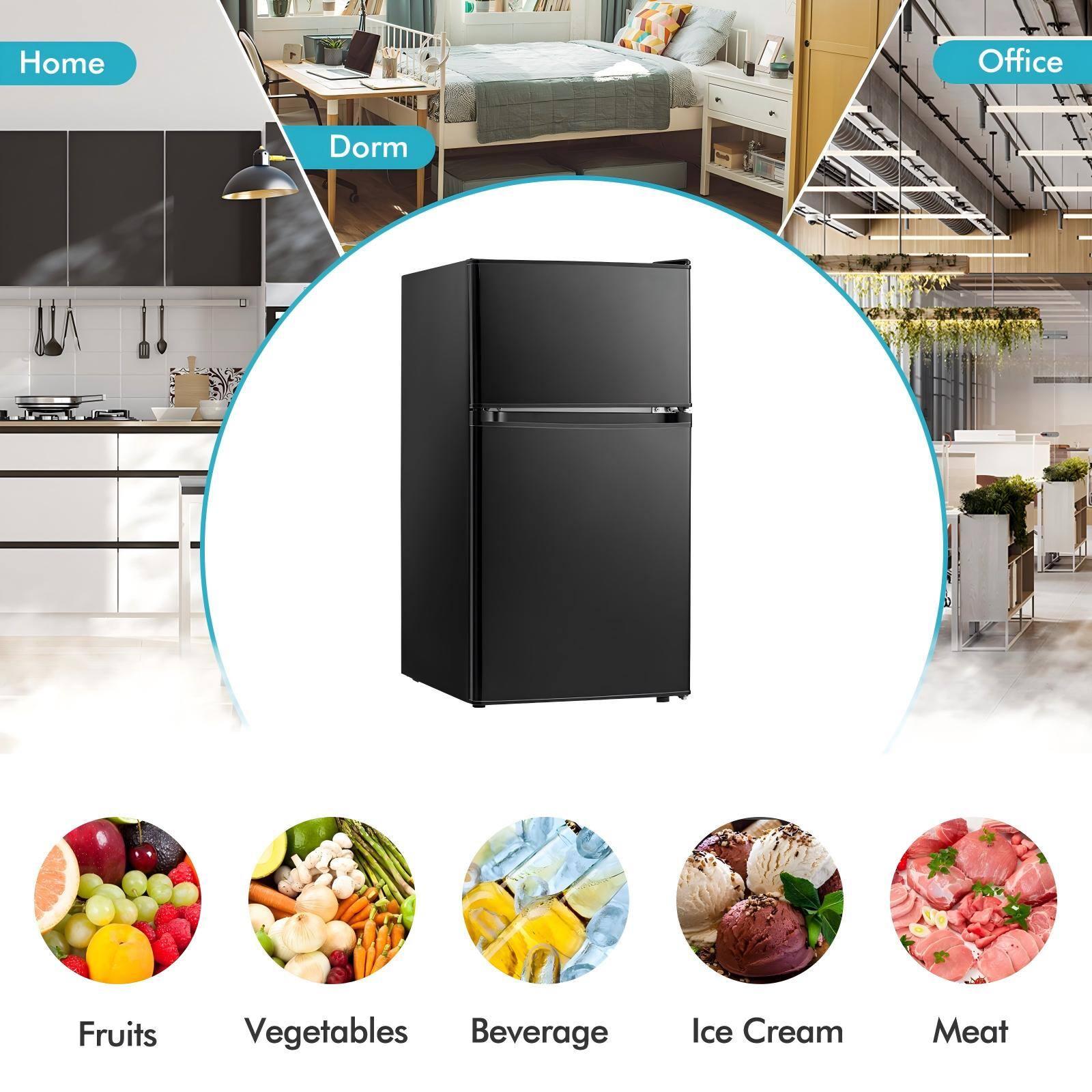 Home Office Dorm Fruits Vegetables Beverage Ice Cream Meat