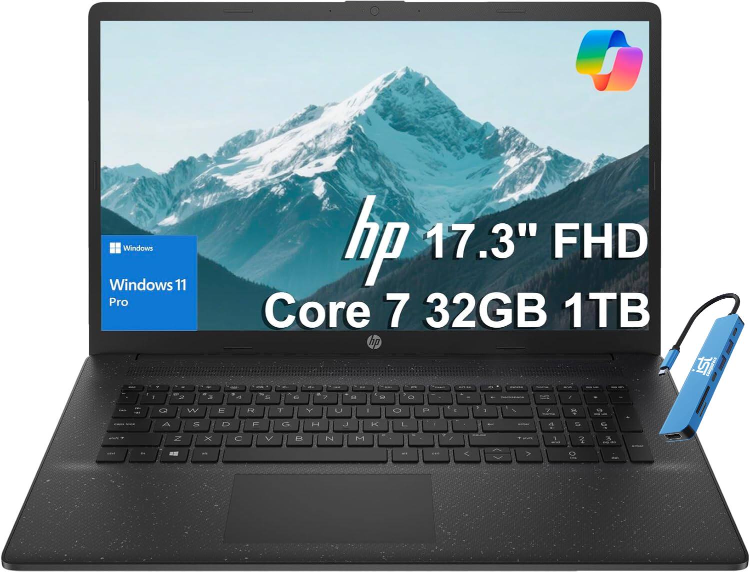 HP - 17 17.3 FHD Laptop - Intel Core 7 with 32GB Memory - 1TB SSD - Windows 11 Pro - Silver