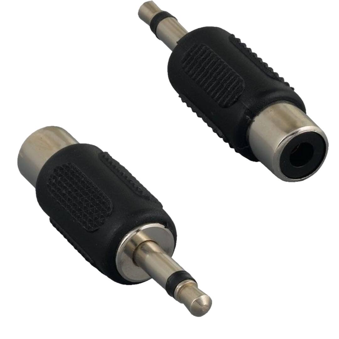 Front. Sanoxy - Sanoxy (2-Pack) 3.5mm Mono Male to RCA Female Adapter - Black.