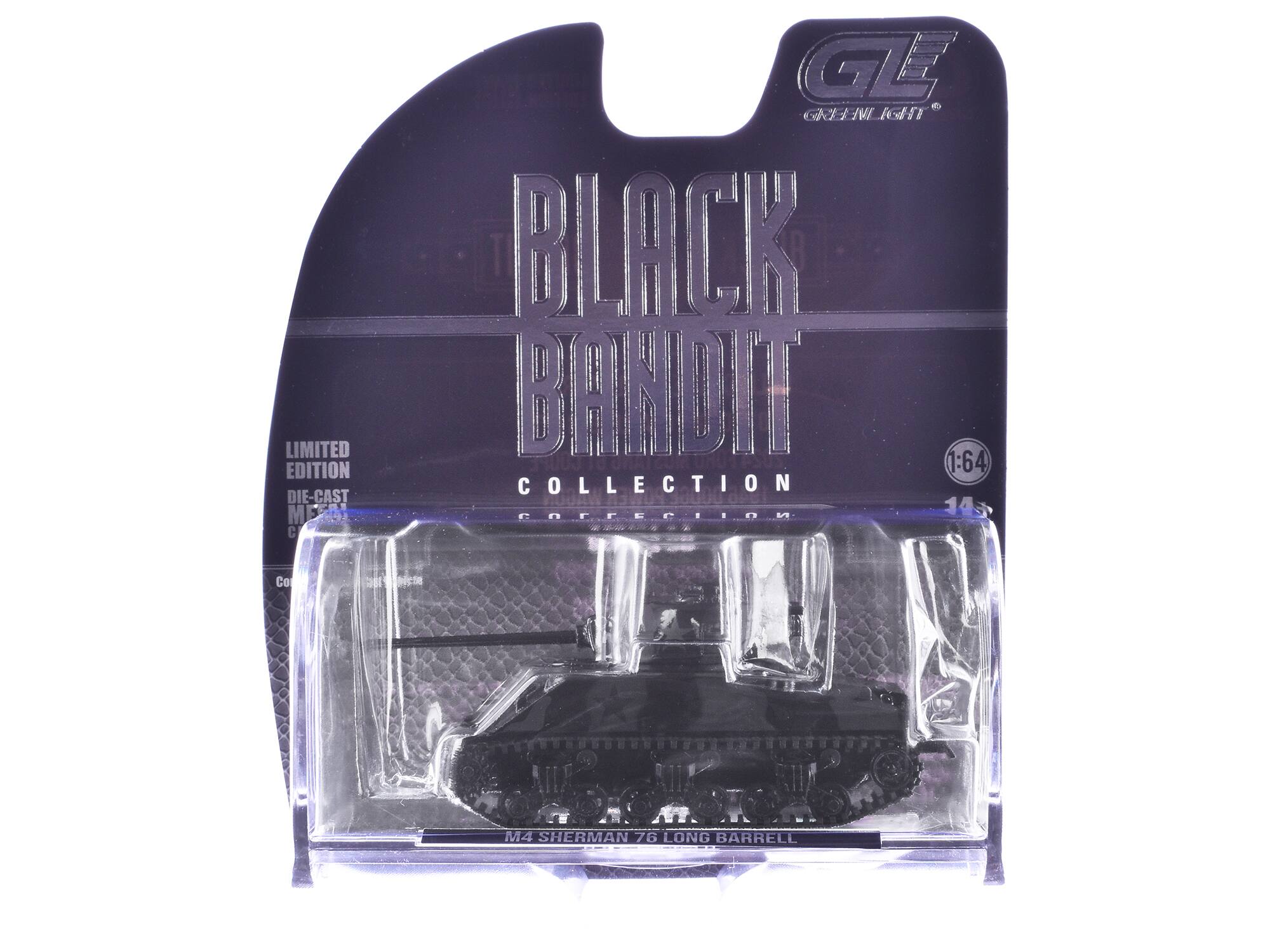 LIMITED EDITION DIE-CAST DIE M MET C GE BLACK BANDIT 1:64 COLLECTION 14. CrFECtion t.1g4 Co note M4 SHERMAN 7G LONG BARRELL