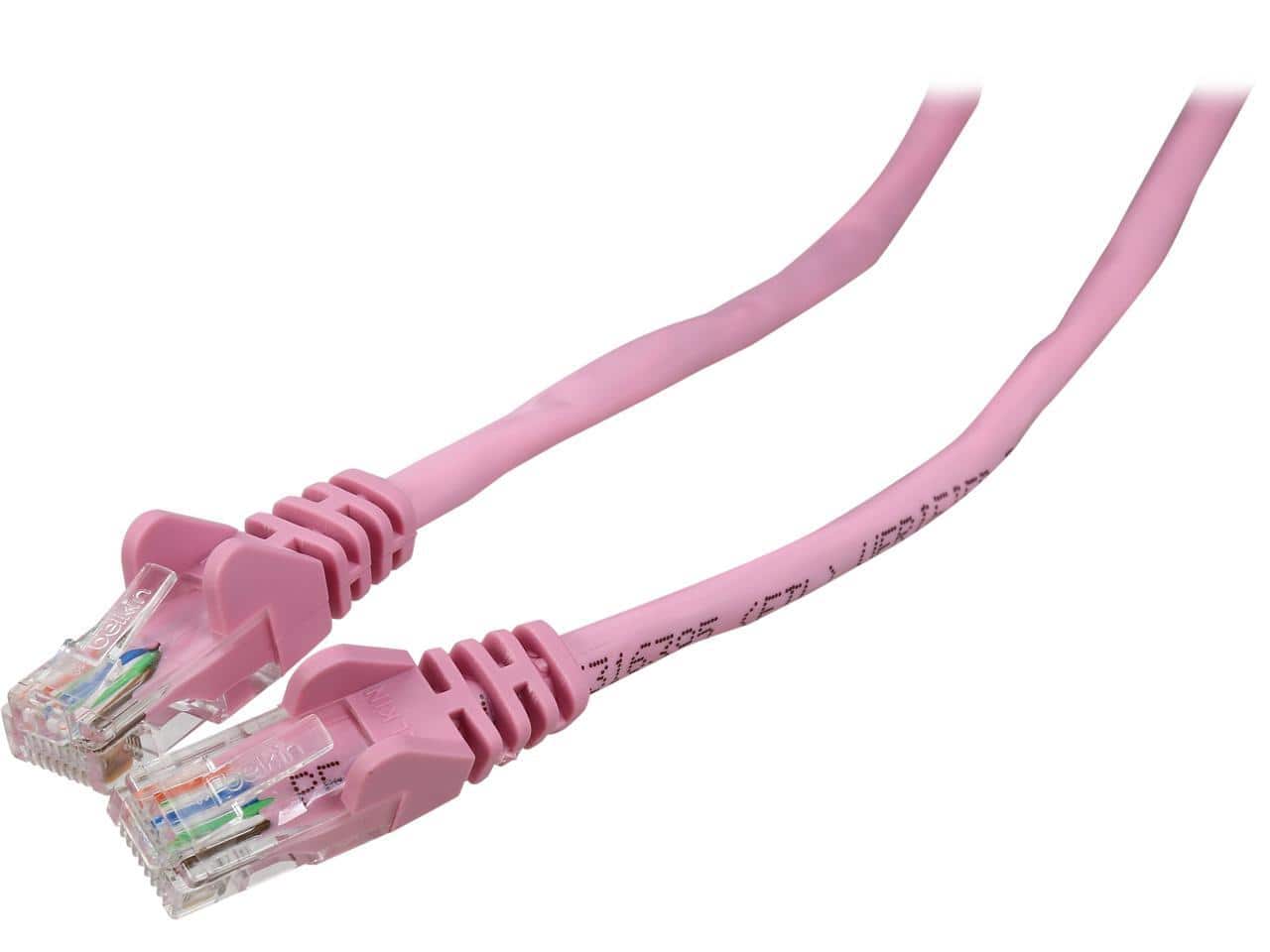 Belkin - A3L791-07-PNK-S 7 ft. Cat 5E Pink Snagless Patch Cable CAT5e RJ-45M / RJ-45M