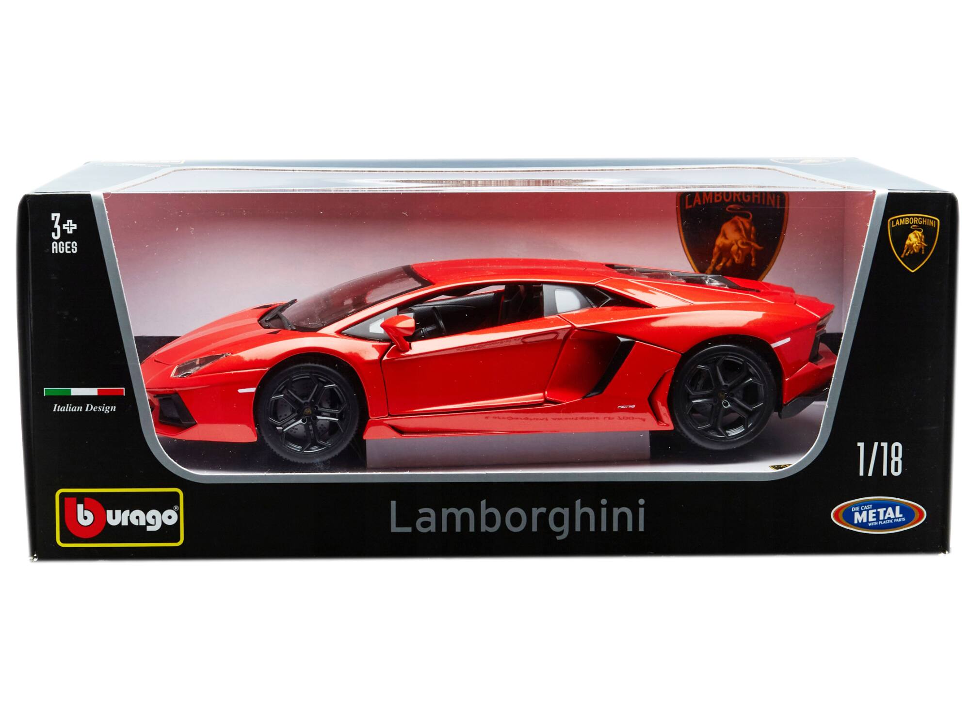3+ AGES LAMBORGHINI LAMBORGHINI Italian Design b urago - Addin Lamborghini 1/18 - N METAL