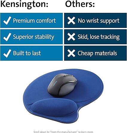 Kensington:
- Premium comfort
- Superior stability
- Built to last

Others:
- No wrist support
- Skid, lose tracking
- Cheap materials

Scroll down to "From the manufacturer" to learn more.