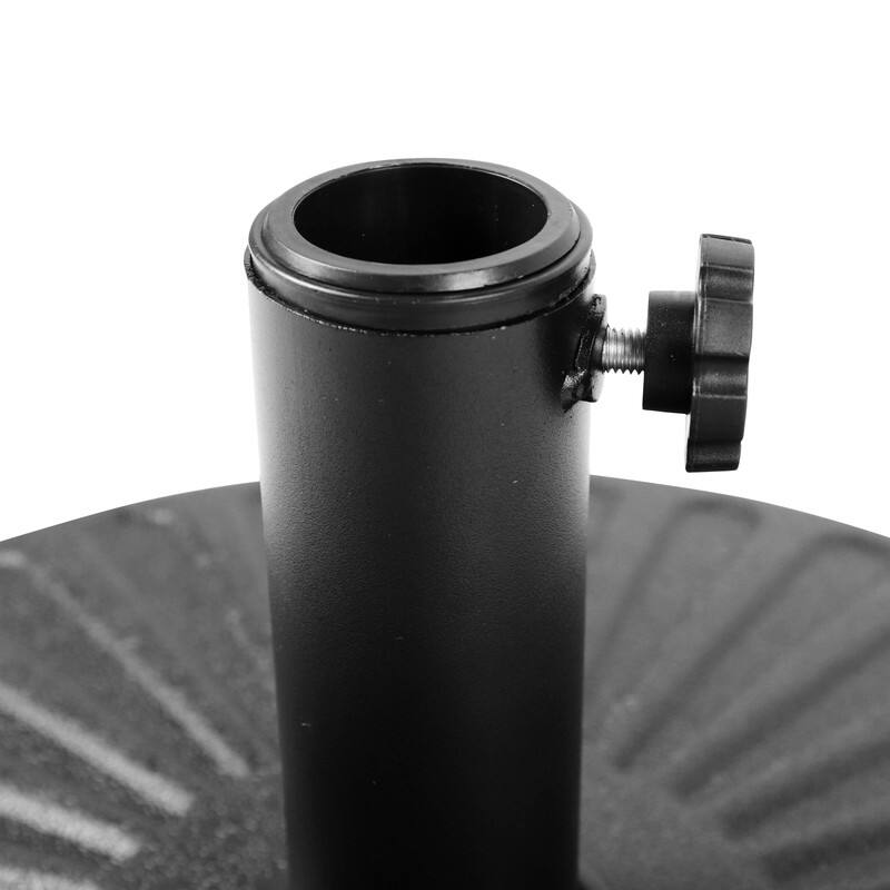 Alt View 5. LeisureMod - Sierra Outdoor Solar Powered LED Umbrella with Rust Resistant Aluminum Frame and Plastic Base - Red.