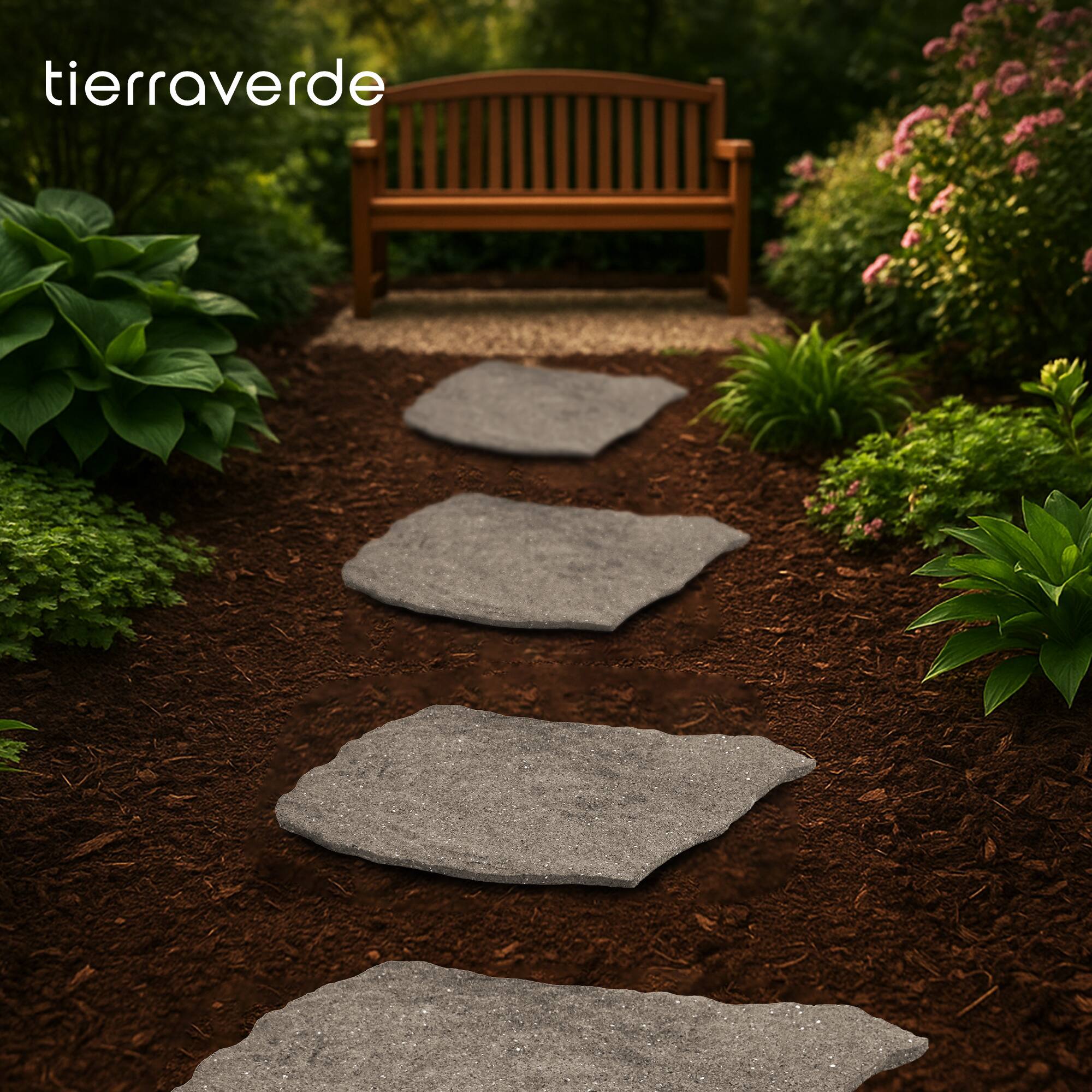 Alt View 5. Garden Central - Garden Central 4 Pack 18"x22" Natural Rock Stepping Stones for Walkways, Grey - Grey.