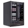 NewAir - 24” Built-in Dual Zone 18 Bottle and 58 Can Wine and Beverage Cooler with French Doors and Adjustable Shelves - Black Stainless Steel