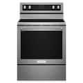 KitchenAid - 30 in. Wide 5 elements 6.4 cu. ft. Self-Cleaning Freestanding Electric Convection Range - Stainless Steel