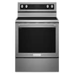 KitchenAid - 6.4 Cu. Ft. Self-Cleaning Freestanding Electric Convection Range - Stainless Steel