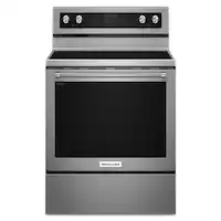 KitchenAid - 6.4 Cu. Ft. Self-Cleaning Freestanding Electric Convection Range - Stainless Steel - Front_Zoom