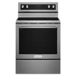 KitchenAid - 6.4 Cu. Ft. Self-Cleaning Freestanding Electric Convection Range - Stainless Steel
