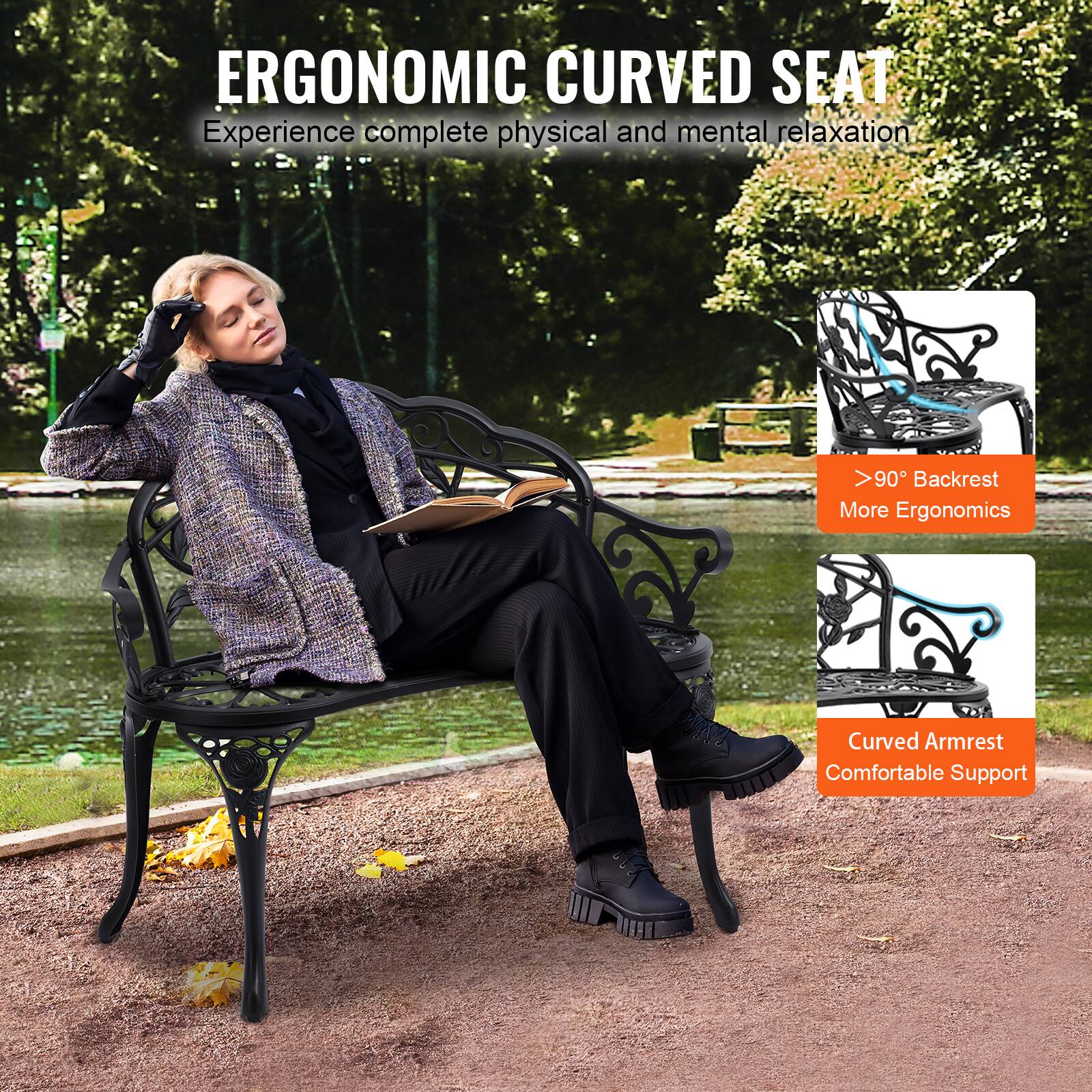 ERGONOMIC CURVED SEAT
Experience complete physical and mental relaxation
>90° Backrest More Ergonomics
Curved Armrest Comfortable Support