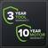 3 YEAR TOOL WARRANTY
10 YEAR MOTOR WARRANTY