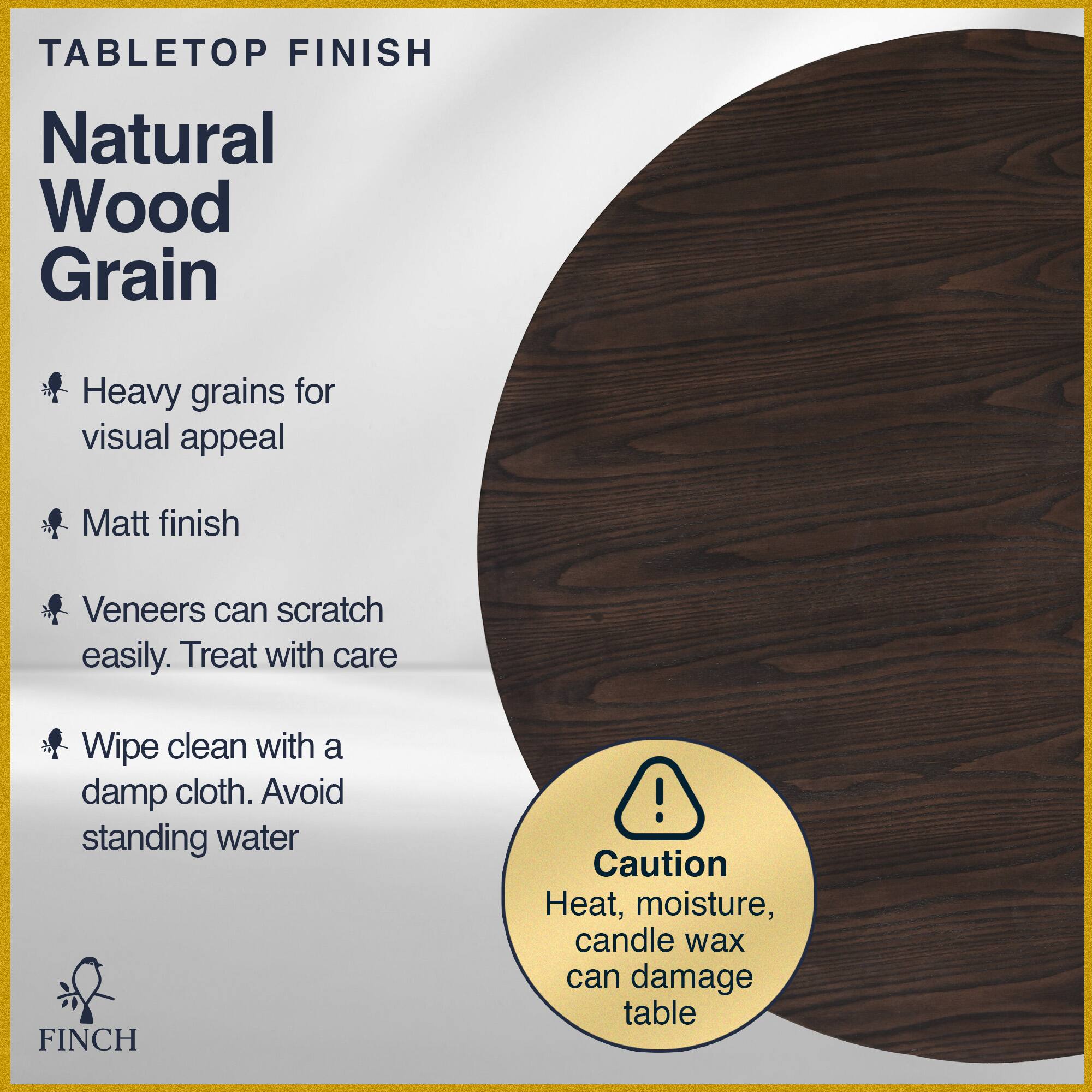 Alt View 12. Finch - Alfred Round Modern Farmhouse Rubberwood Table - Rustin Dark Brown.