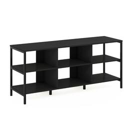 Furinno - Classic Modern Living TV Stand, TV Entertainment Center with Open Shelves, for TVs up to 60 Inch - Americano/Black