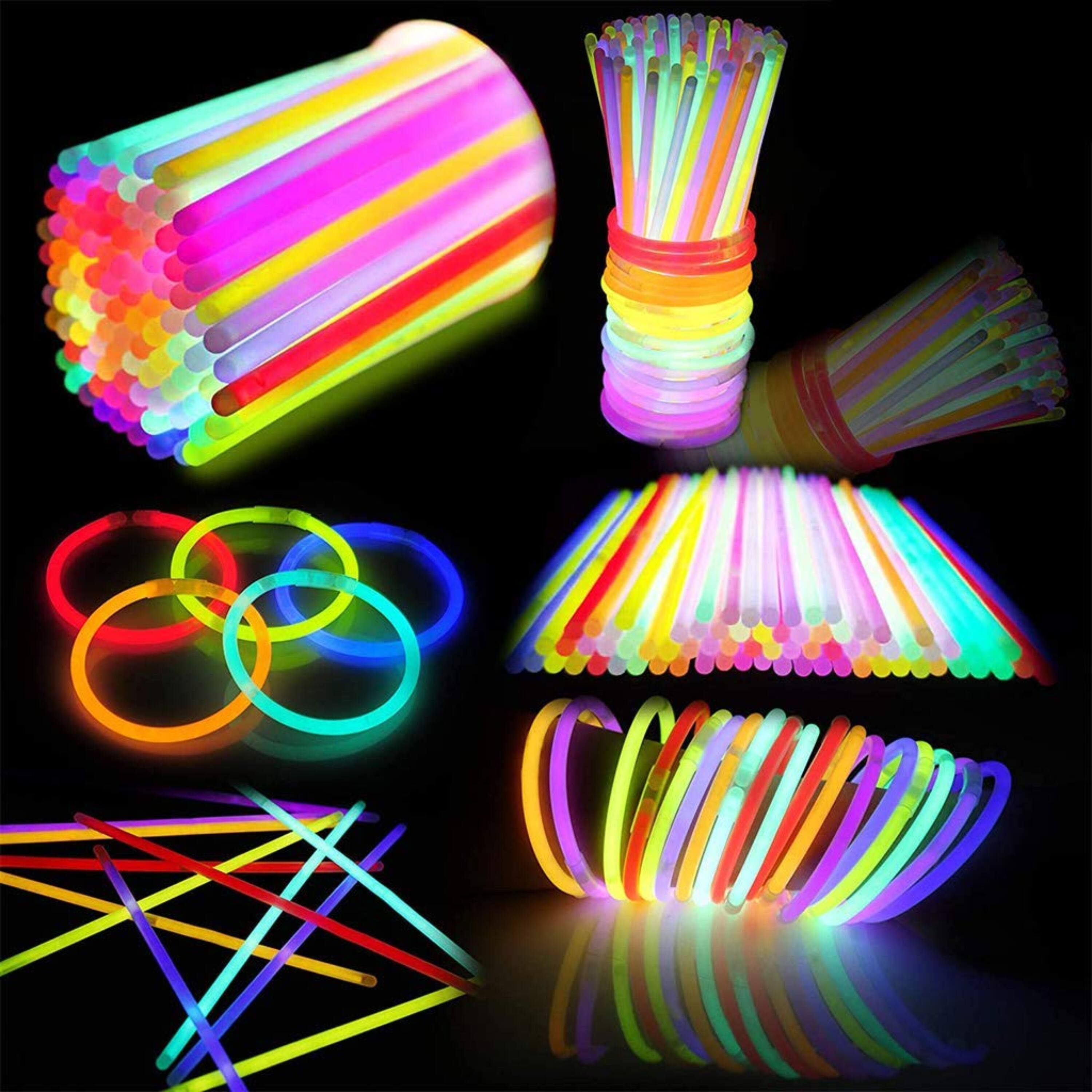 Alt View 3. Joyfy - 144 Pcs 8" Glow sticks Bulk Pack, Neon Glow in the Dark Party Supplies, Light Up Necklaces and Bracelets, Party Favors - Multicolor.