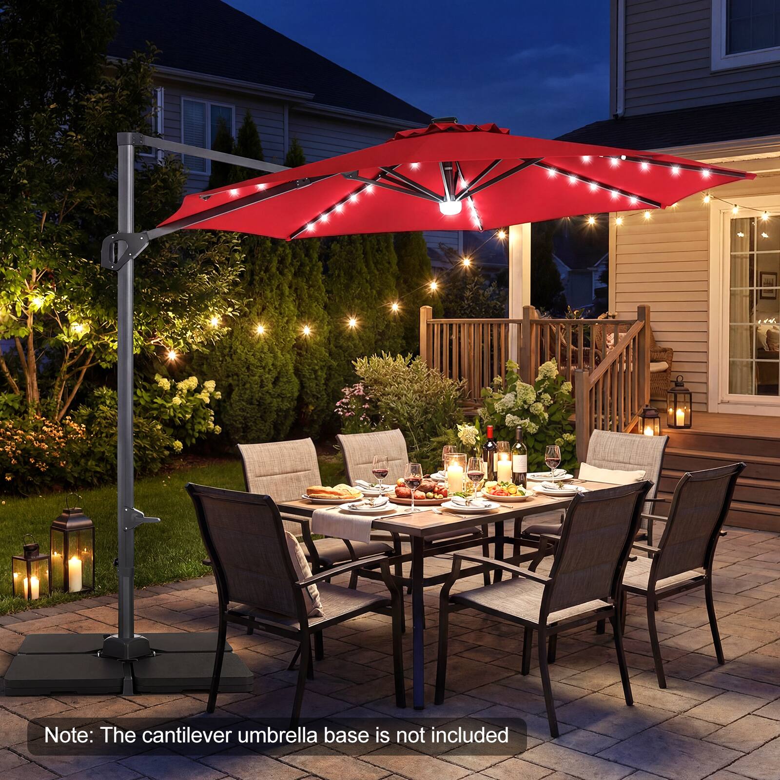 Note: The cantilever umbrella base is not included