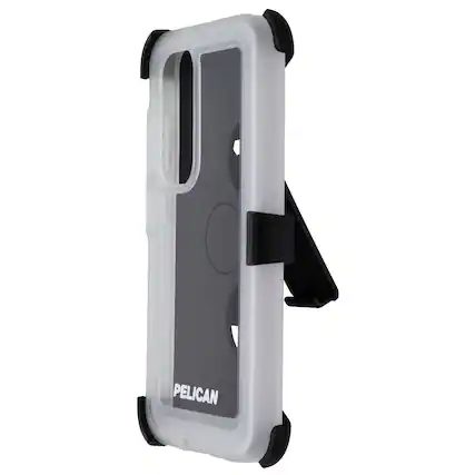 Front. Pelican - Pelican Voyager Case and Belt Clip Holster for Samsung Galaxy S24 - Clear - Clear.