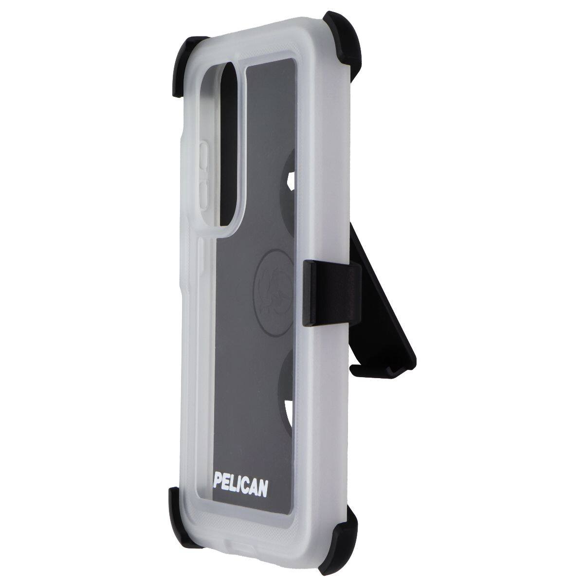 Front. Pelican - Pelican Voyager Case and Belt Clip Holster for Samsung Galaxy S24 - Clear - Clear.