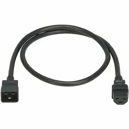 Front. Tripp Lite - Eaton Tripp Lite Series Power Cord, C20 to C21 - Heavy-Duty, 20A, 250V, 12 AWG, 5 ft. (1.5 m), Black - For Network - Black.