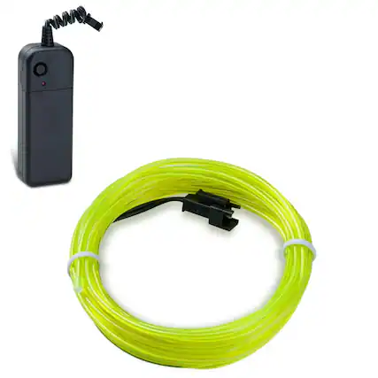 Front. Home Collection - 16.4Ft Battery Powered Neon LED EL Wire String Light Fluorescent Green - Fluorescent Green.