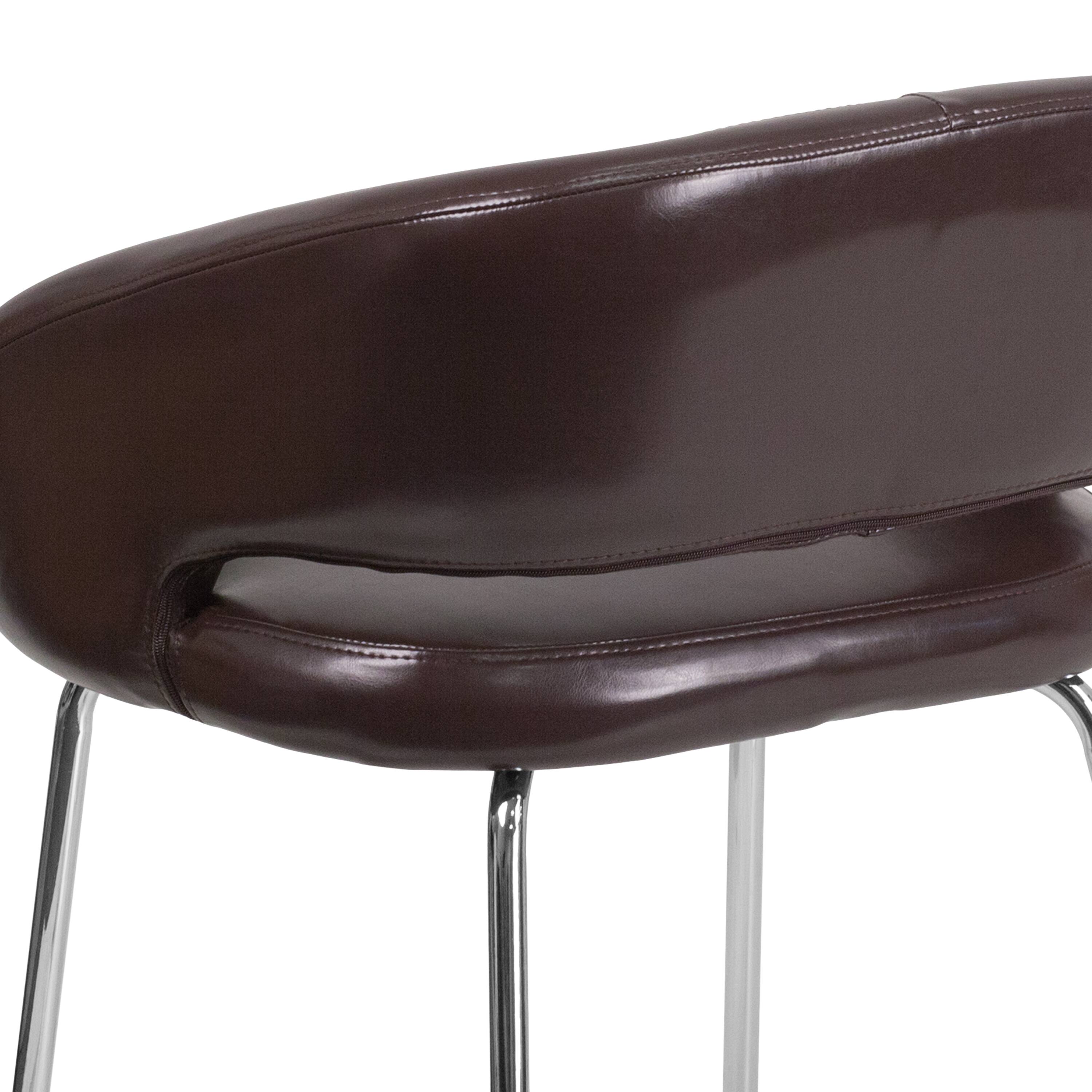 Alt View 9. Emma + Oliver - Contemporary LeatherSoft Side Reception Chair - Brown.