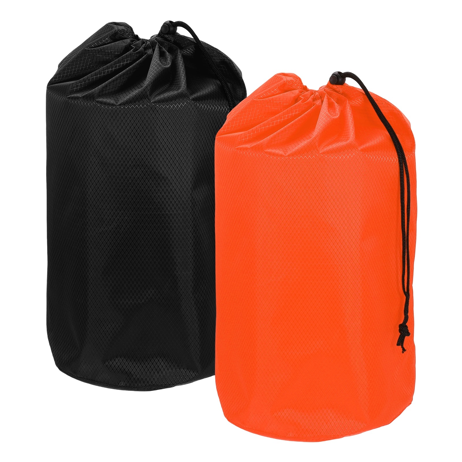 Unique Bargains - Stuff Sack, Portable Waterproof Ultralight Drawstring Dry Bag w/ Toggle, 9x17in, 2pcs for Backpacking/Camping - Orange, Black price history on PriceWatchPro