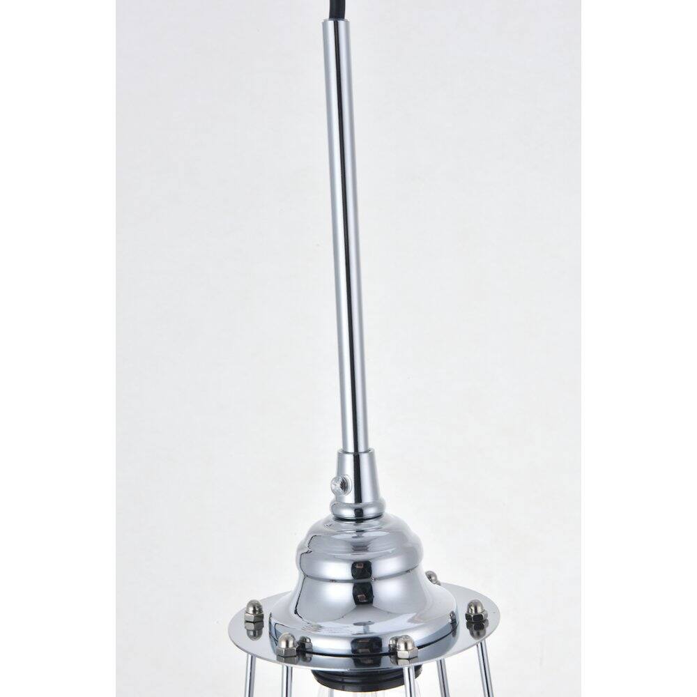 Alt View 2. Living District - Auspice 1 Light Chrome Pendant - Chrome.