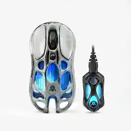 GravaStar - Mercury M1 Pro Wireless Gaming Mouse with 26000 DPI and 4K Hz Polling Rate - Wired - Battle-Worn Silver Mist