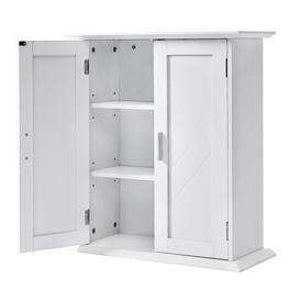 Vecelo - Freestanding Bathroom Storage Cabinet with Adjustable Shelves, Waterproof MDF Floor Cabinet for Small Spaces - White