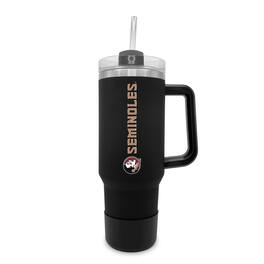The Fanatic Group - Florida State Seminoles 40oz. Stainless Tumbler with Handle & Removable Straw - Black
