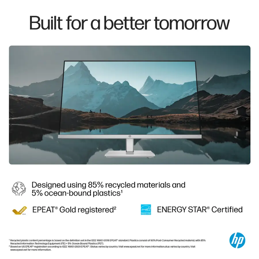 Built for a better tomorrow. Designed using 85% recycled materials and 5% ocean-bound plastics. epeat EPEAT Gold registered. ENERGY STAR Certified.