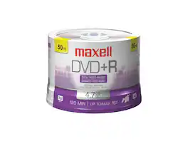 Maxell - 4.7GB 16X DVD+R 50 Packs Spindle Disc Model 639013 - Silver