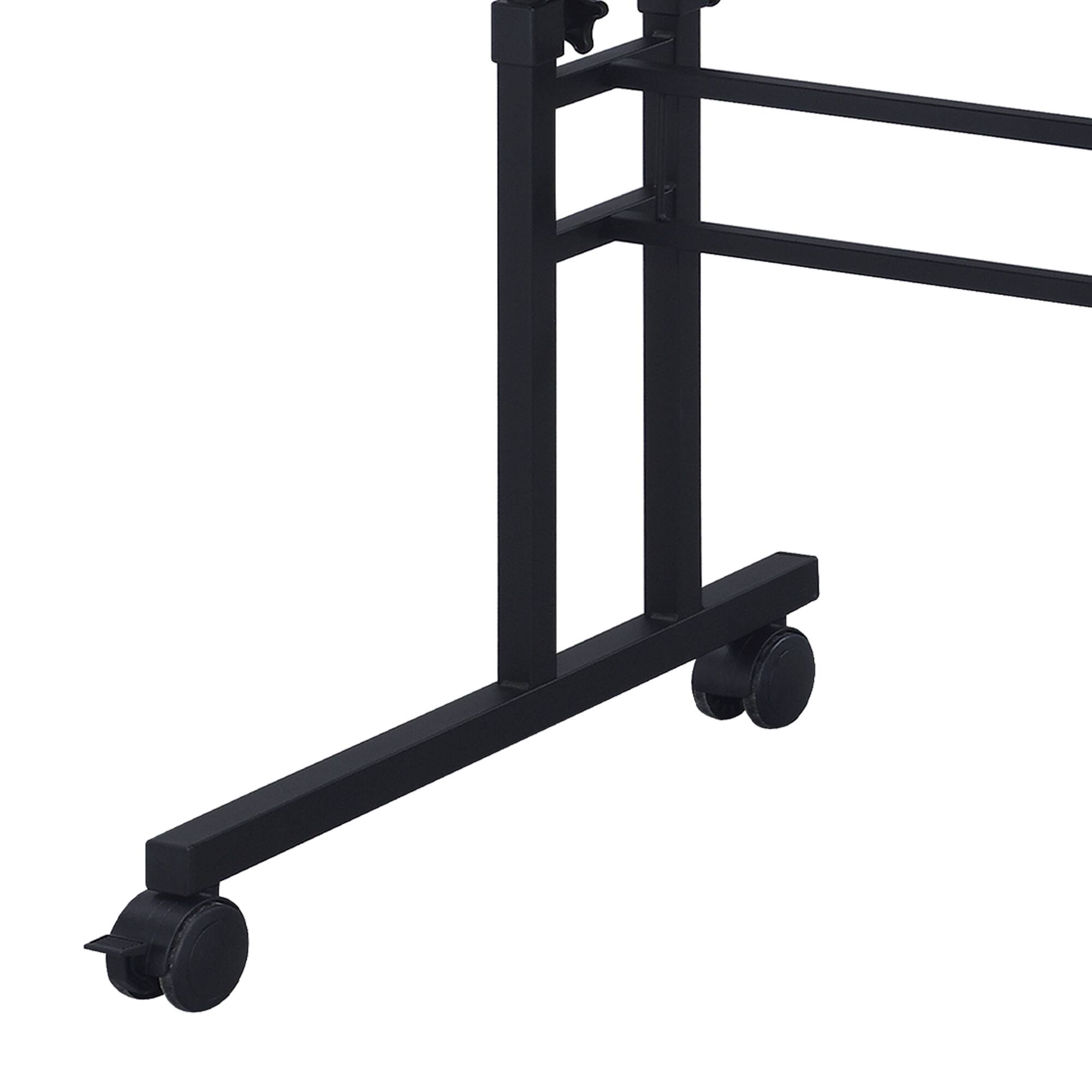Alt View 6. GOODSILO - Adjustable Height Rolling Writing Desk with Moveable Shelf and Locking Wheels - Black.