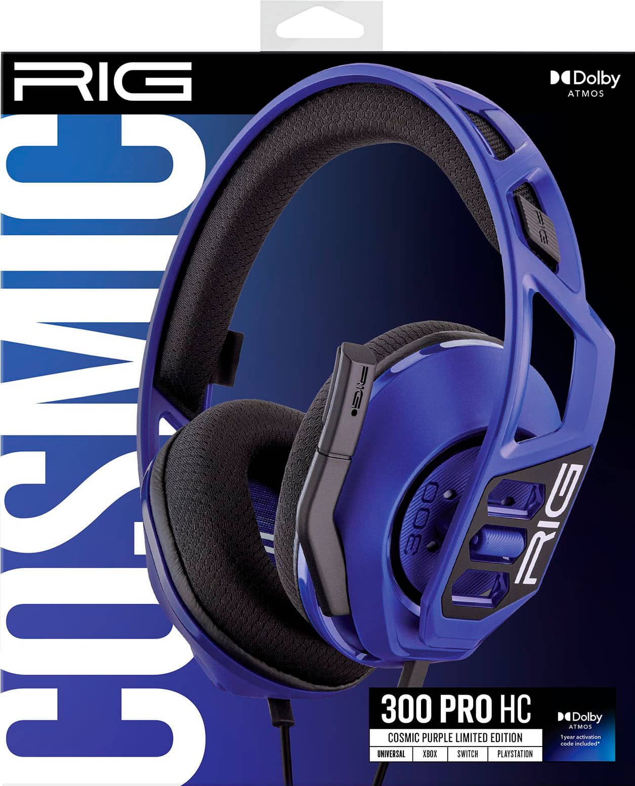 RIG Cosmic Universal 300 Pro HC Limited Edition PlayStation 4 Headset with Dolby Atmos and 1 Year Warranty.