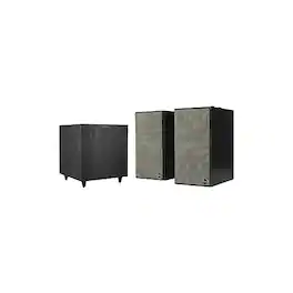 Klipsch - The Fives Powered Speaker System (Matte R-80SWi 8-inch Subwoofer with Deep Bass Bundle - Black