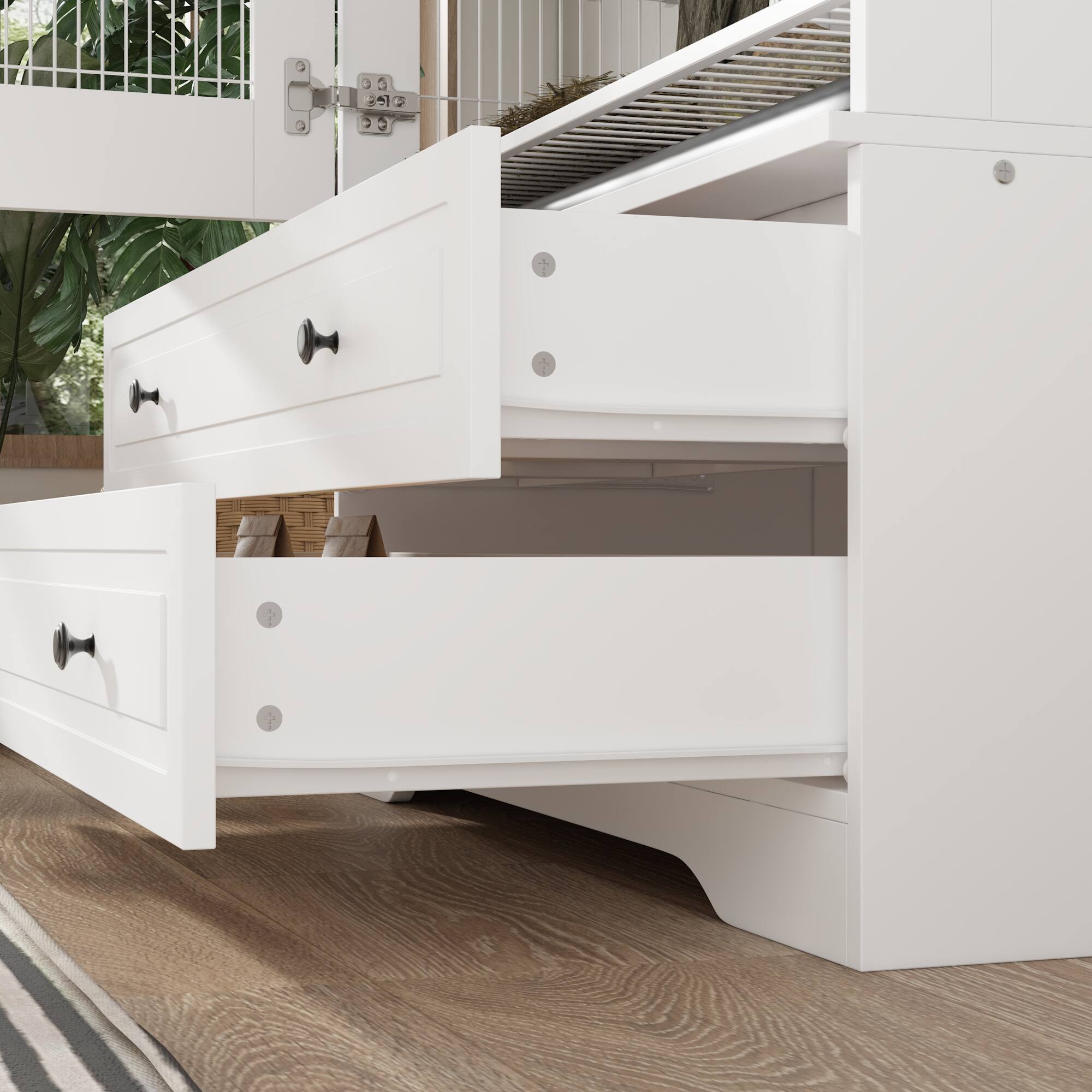 Alt View 1. Famapy - Modern Bird Cage Furniture with Storage Drawers – Parrot & Small Bird Habitat with Stylish Home Display Design.