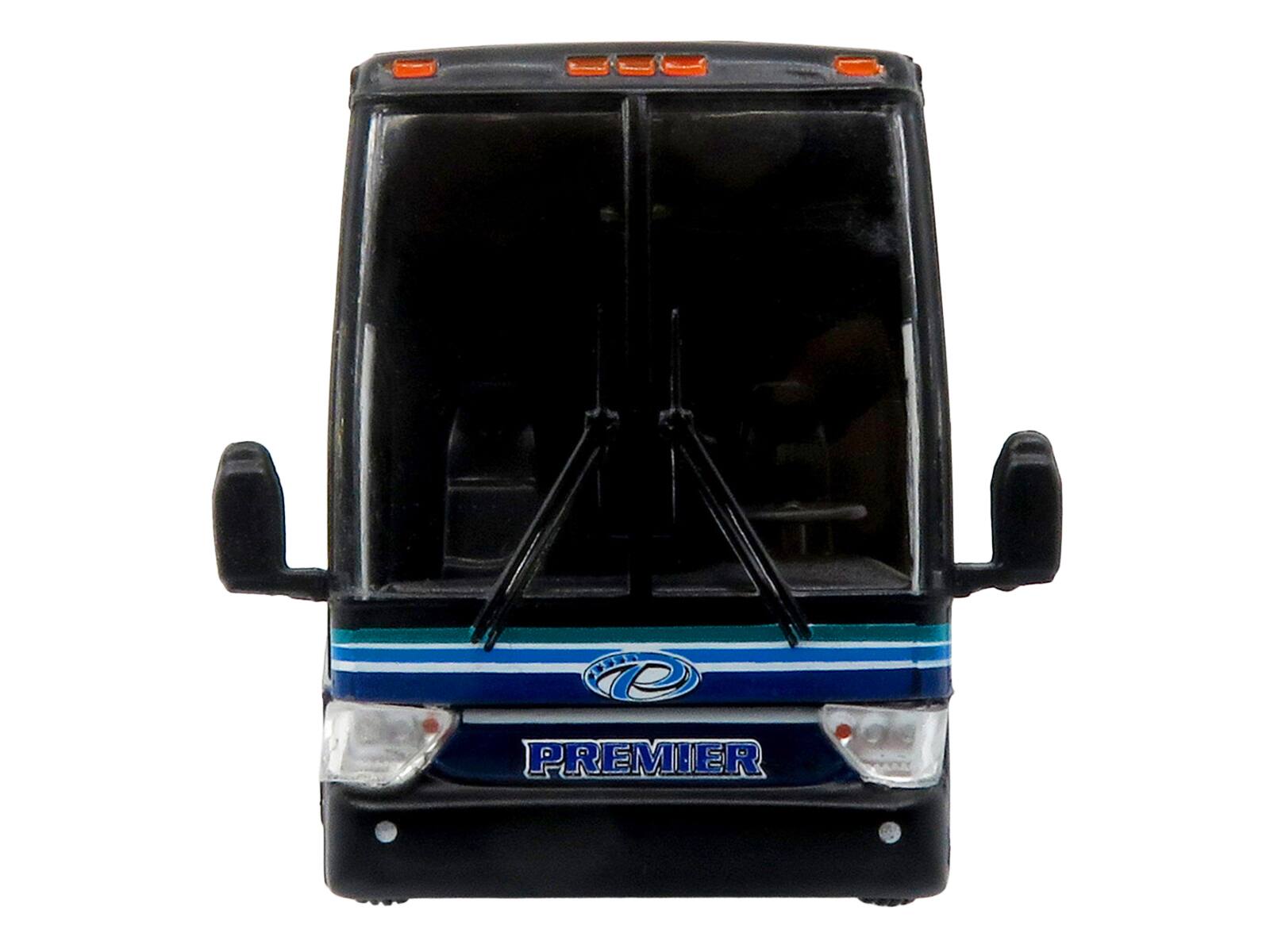 Back. Iconic Replicas - Van Hool TX-45 Motorcoach Bus Premier Transportation Blue Black Graphics Limited Edition 1/87 HO - Blue ,Black Graphics.