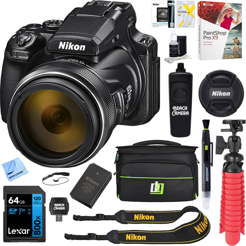 Nikon - COOLPIX P1100 125x Super Zoom 3000mm 4K UHD VR Compact Camera Bundle